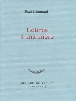 cover image of Lettres à ma mère